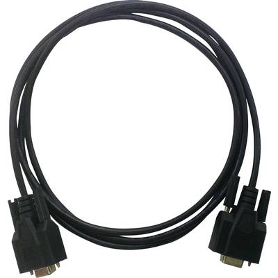 A black VGA cable with two connectors at its ends, coiled in a loose loop; typical accessory for computer connections.