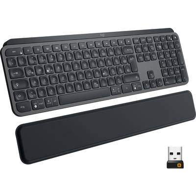 Logitech MX Keys Plus Bluetooth® Keyboard German, QWERTZ Graphite Backlit, Ergonomic, Multipair function 