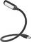 Black, flexible USB lamp with rectangular LED light at the end.