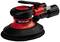 A red and black Einhell hand sander with a circular sanding head and ergonomic handle, suitable for various sanding tasks.