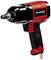 Pneumatic impact wrench with red and black casing, side view.