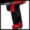 Pictured is a red and black electric power tool, possibly a power drill, with an ergonomic handle.