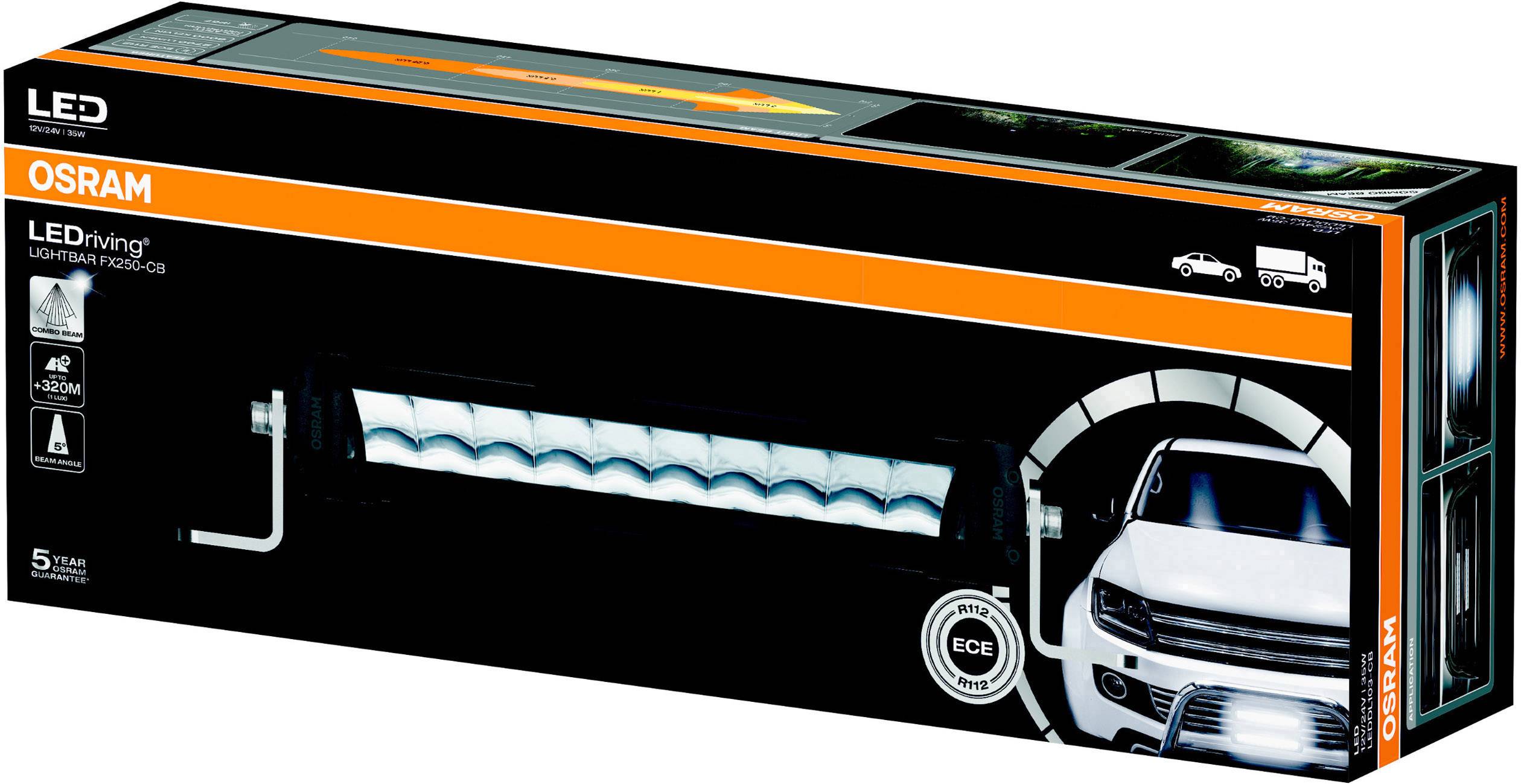 OSRAM High beam LEDDL103CB LEDriving LIGHTBAR FX250-CB LED (monochrome) front (W x H x D) 309 x 77 x 93.5 mm Black-13