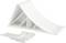 A white, triangular wedge with an angled surface, typically used as a door stop or holder, on a white background.