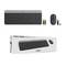 Wireless Logitech Slim Combo MK470 keyboard and mouse in black with compact design, batteries and USB receiver pictured.