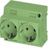 Enclosure outlet Phoenix Contact EO-CF/UT/LED/DUO/GN Green (L x W) 60 mm x 90 mm