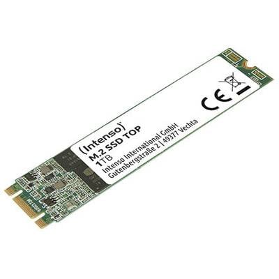 A 1 TB M.2 SSD by Intenso, model "SSD TOP", with CE marking and manufacturer's address on the label.
