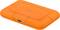 Orange, portable external hard drive with robust casing and USB connection, suitable for data storage and transportation.