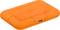 External, orange hard drive with USB-C connection, robust design for protection and mobile data storage.
