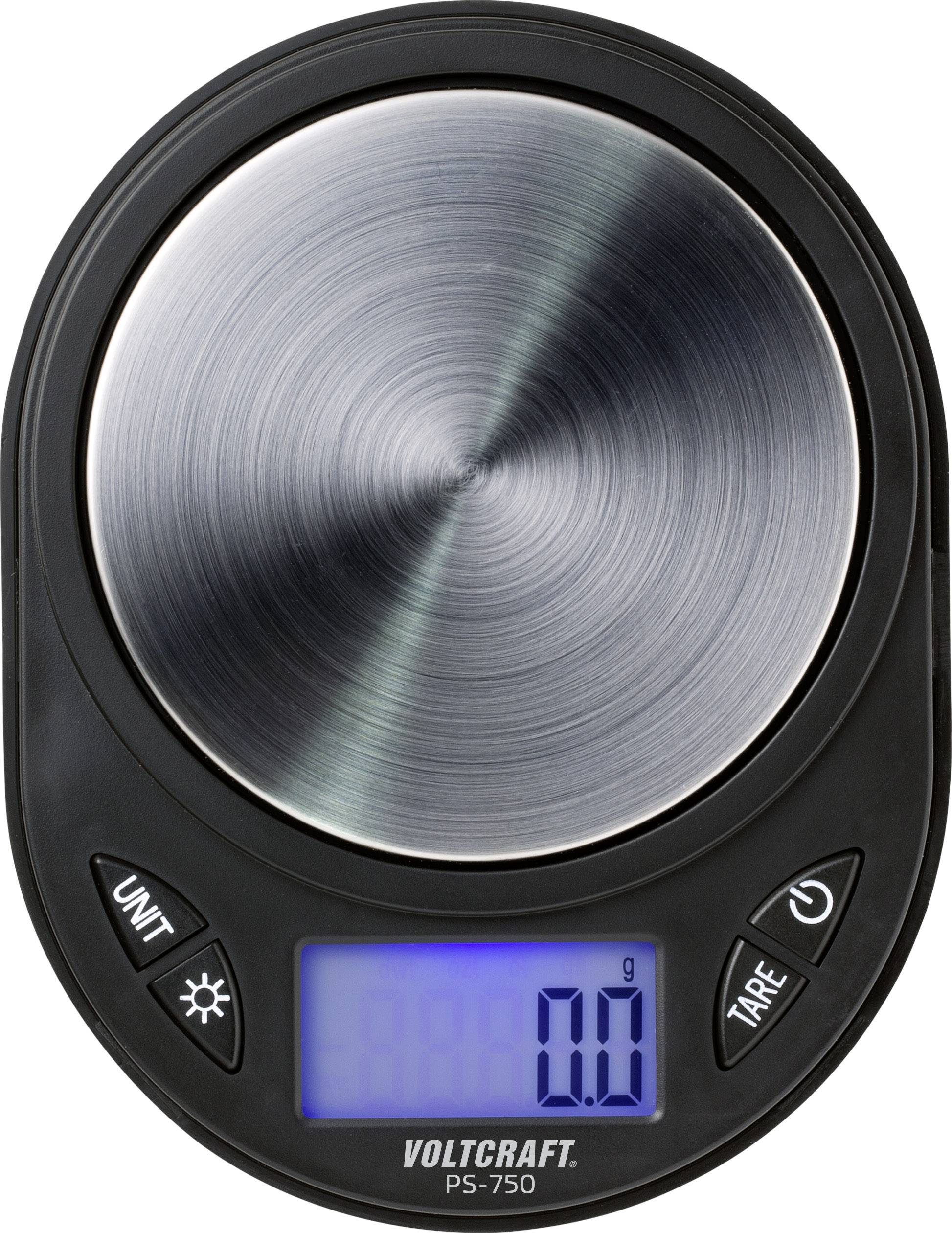 VOLTCRAFT PS-750 Precision scales Weight range 750 g Readability 0.1 g Black