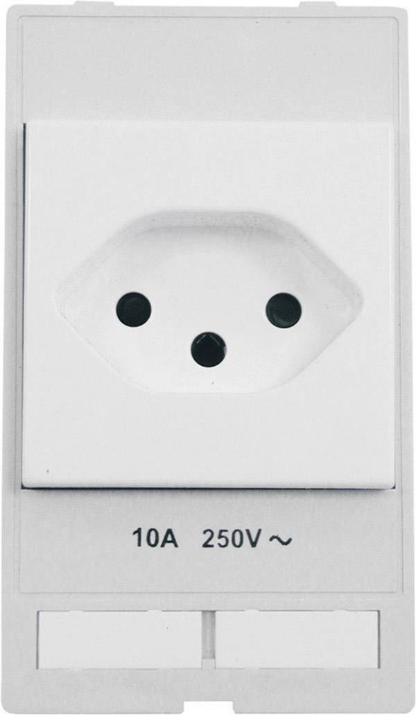Three-way socket on a power strip, suitable for 10A and 250V.