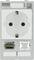 European socket with RJ45 network connection on a Murr Elektronik control panel, QR code in the top right corner.