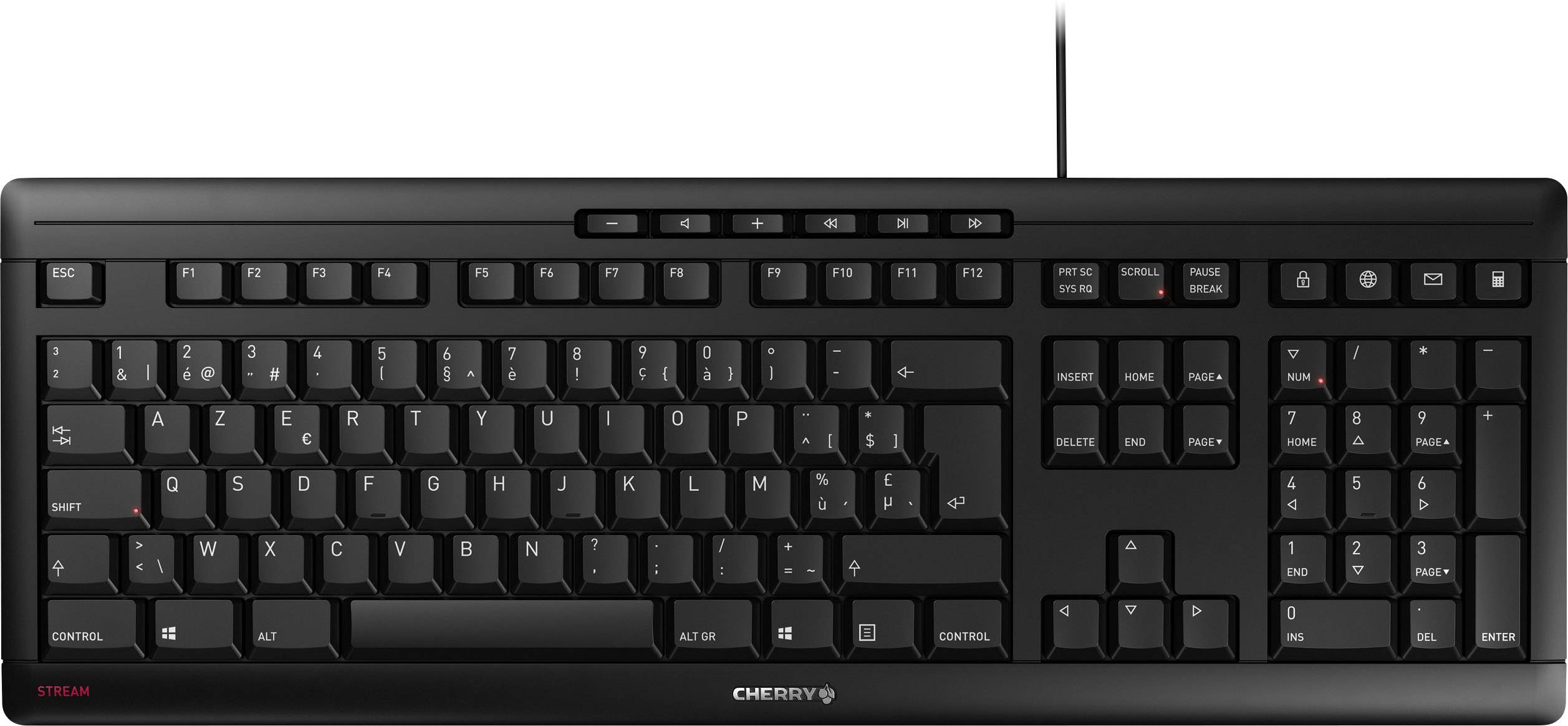 CHERRY Stream USB Keyboard Belgian, AZERTY Black | Conrad.com