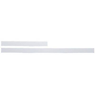 Two white, horizontally running lines on a light grey background. Shorter at the top, longer at the bottom.