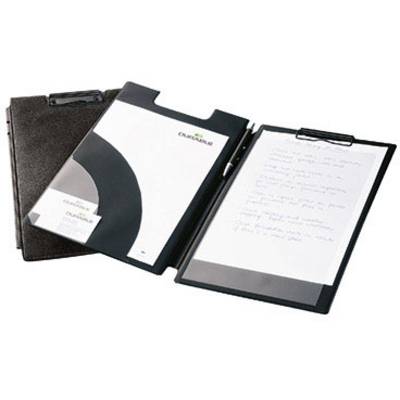 Two black clipboards, one of them with notes, the other with a document bearing the label 'DURABLE'.