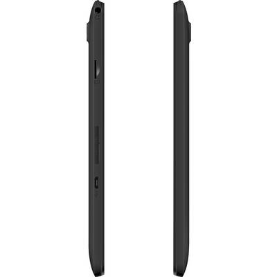 A black electronic device viewed from the side profile. Slim design with ports visible on the side.