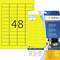 Blue and yellow HERMA label sheet with 48 rectangular, durable signal labels for marking.