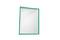 A plain, rectangular mirror with a green border, slightly angled, against a white background.
