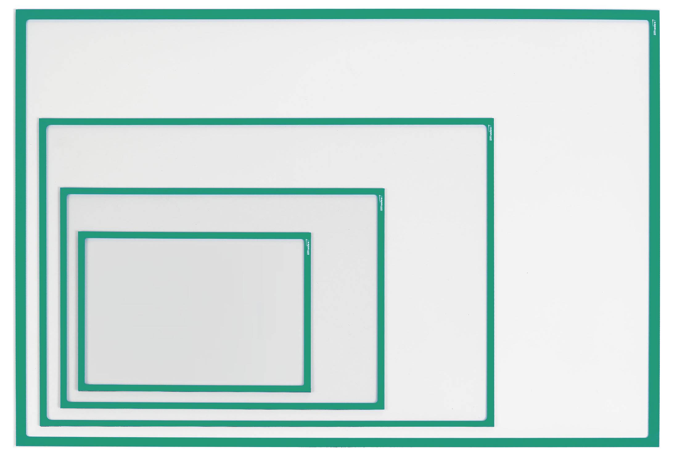The image shows a set of four nested green rectangles of increasing sizes on a white background, illustrating the concept of scaling.
