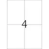 A white page is divided into four equal square sections, with the number 4 placed in the centre.