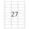 A sheet with 24 blank labels and the large number '27' in the centre.