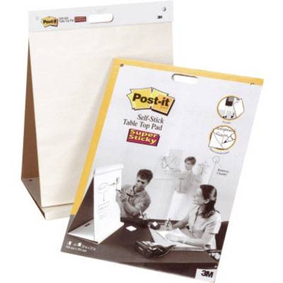'Post-it Super Sticky Table Top Pad', Self-adhesive pad on an easel, ideal for presentations, as pictured.