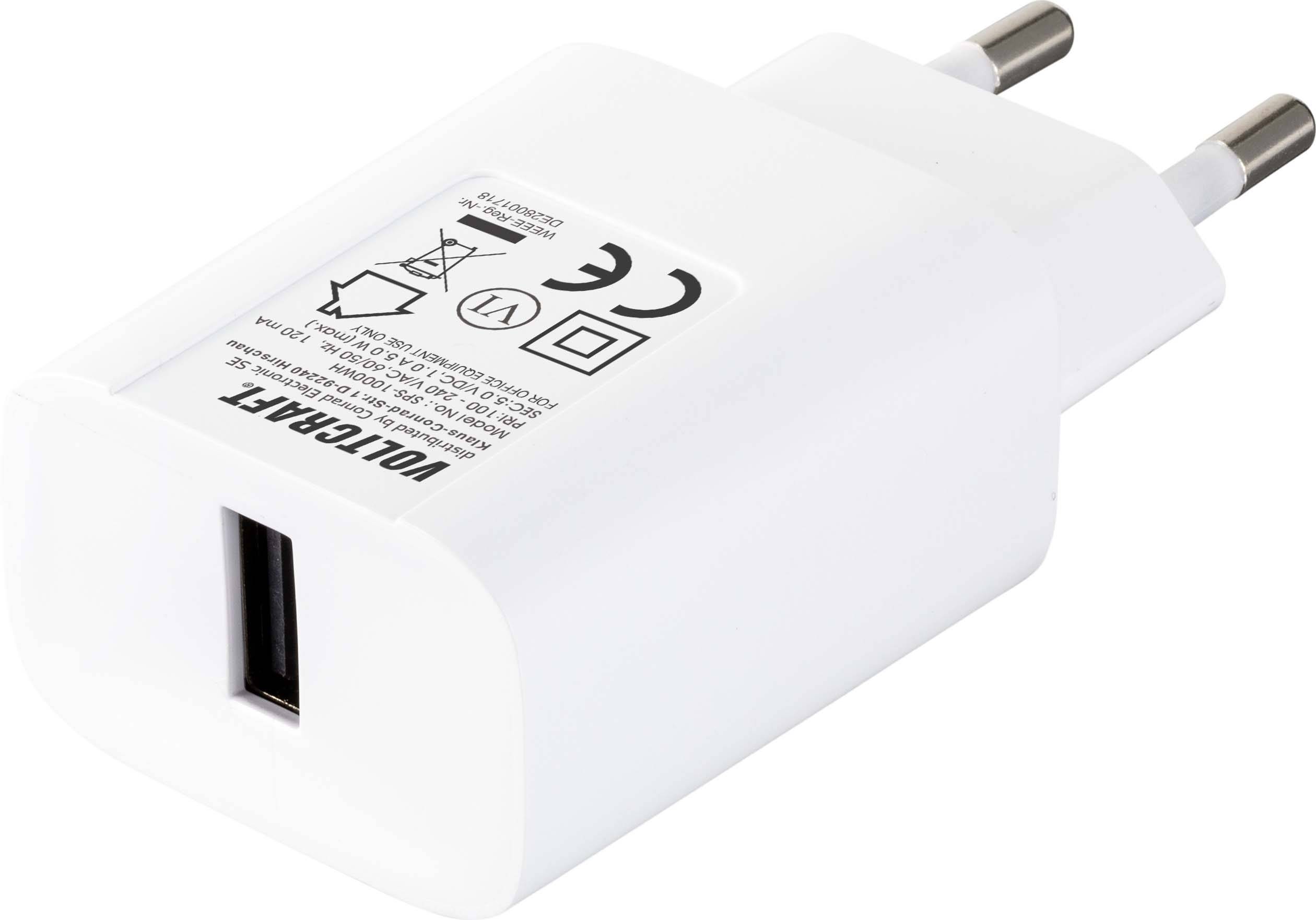 VOLTCRAFT SPS-1000WH USB USB charger Indoors Max. output current 1000 mA 1 x 1x USB-A