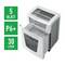 Paper shredder by Leitz with collection bin. Shreds up to 5 sheets, security level P6+, collection volume 30 litres.