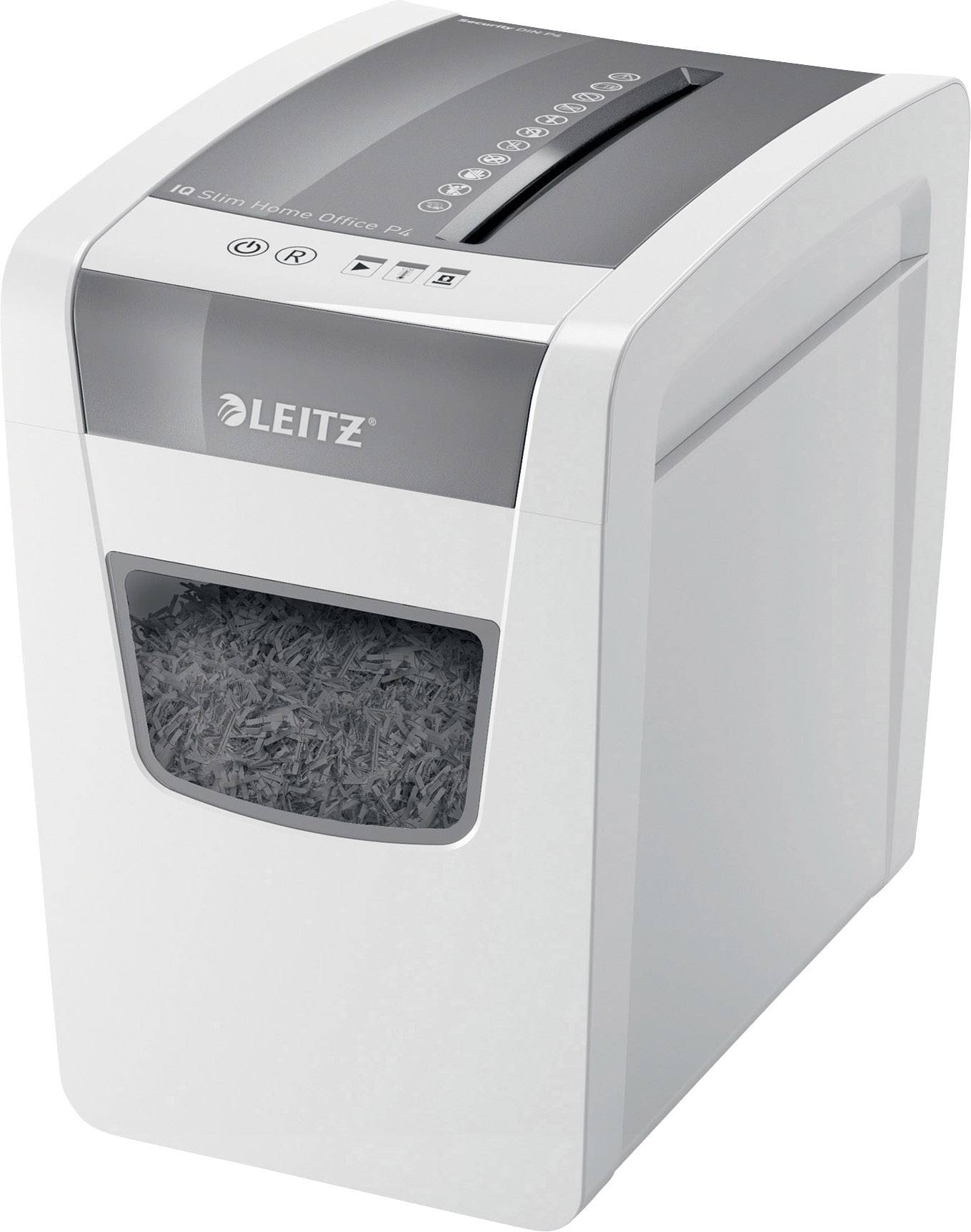Leitz IQ Slim Home Office P4 Document shredder 15 sheet Particle cut 4 x 28 mm P-4 23 l Also shreds Staples, Paper clips
