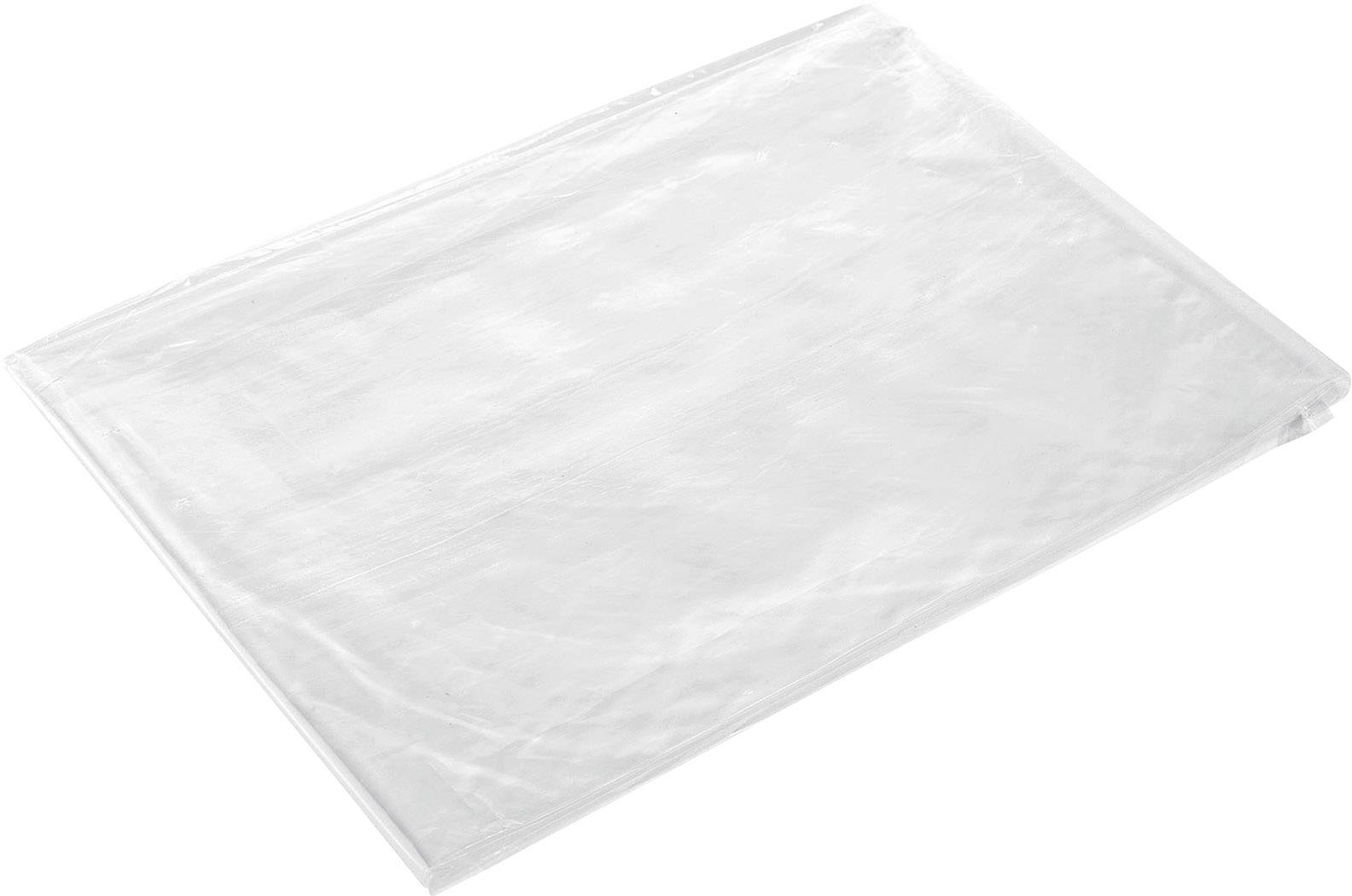 A transparent plastic sheet lies flat on a surface.