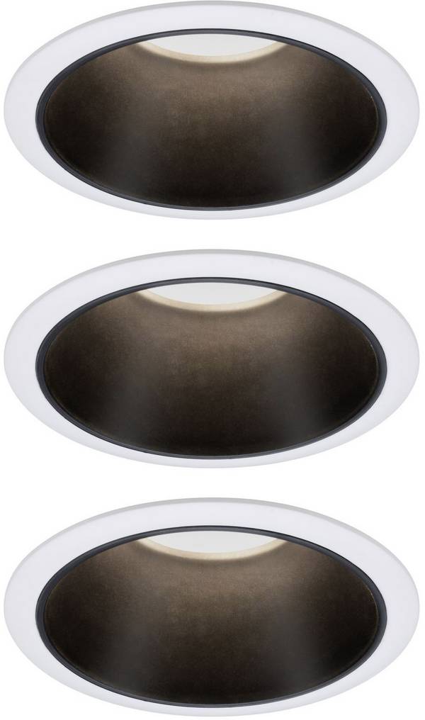 Paulmann 93402 Cole Coin Flush mount light 3-piece set LED (monochrome) 6 W White, Black