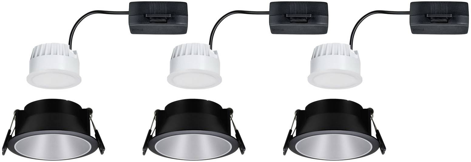 Three recessed round lights in two colours: two black, one white. Each light comes with a transformer and cable. Ideal for ceiling installations.