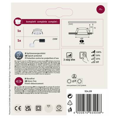 Paulmann 93409 Cole Coin Flush mount light LED (monochrome) LED 6 W White, Silver-14