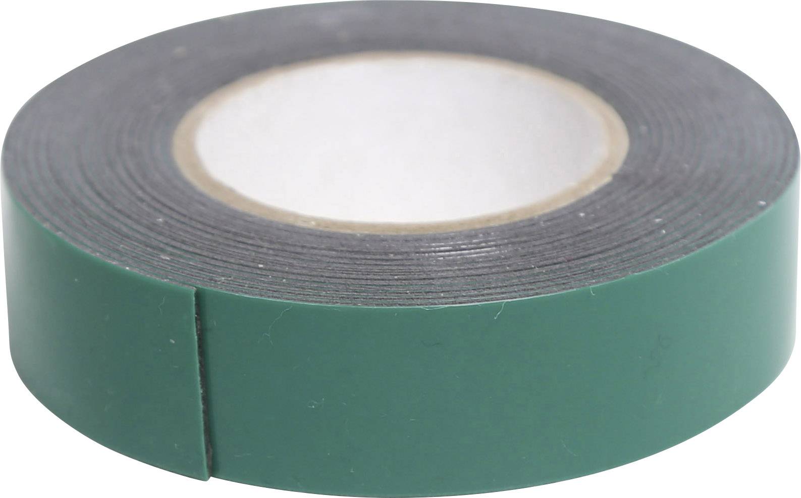 A roll of green insulating tape on a white background.