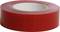 Red sticky tape roll on a white background.