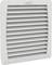 A square, grey plastic ventilation grille cover with horizontal louvres, suitable for wall mounting.