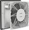 A rectangular fan with a grille on the front is open to reveal its internal components.