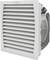 A white ventilation grille with horizontal louvres, mounted on a grey housing. It reveals technical details within.