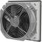 A large, square ventilation fan with a metallic protective grille, mounted on a wall or ceiling.