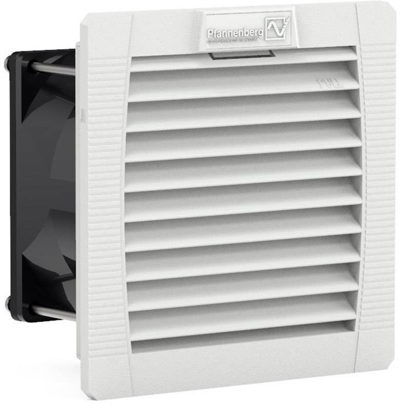 A white ventilation filter with horizontal louvres, mounted on a square frame. It is used for air intake or extraction.