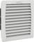 White ventilation grille cover with horizontal louvres. It is rectangular and has a textured surface.
