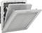 Ventilation grille with foam filter, partially open. Shows the structure and position of the filter mats and fan blades.