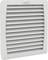 Grey ventilation cover with horizontal louvres, used for ventilation and protection of ventilation systems in buildings.