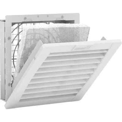 A grey ventilation filter with a removable foam pad. The grille protects the filter and allows air passage.