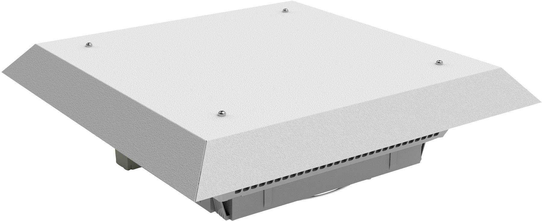 Rectangular metal air outlet with bevelled edges, typically used for ventilation in industrial or commercial buildings.