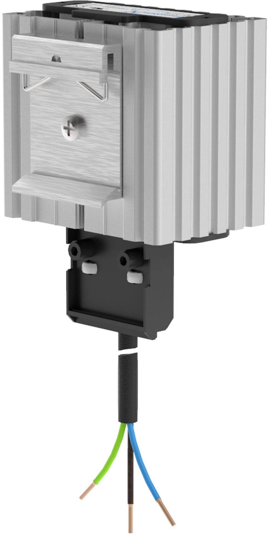 A rectangular, ribbed metal heating element with three exposed wires at its lower end, identifiable as an electrical component.