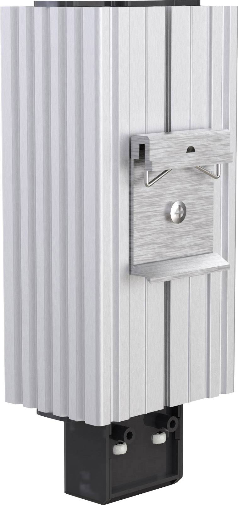 Metallic module with vertical grooves and a mounted square holder in the centre, likely part of a mounting system.