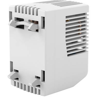 A grey, rectangular device with ventilation slots on the sides, likely an electronic component or enclosure.