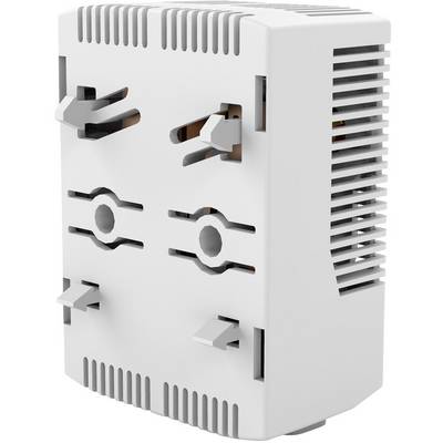 Electric adaptor with multiple socket outlets and ventilation slots, suitable for various international plug types.