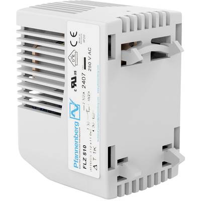 Industrial fan FLZ 510 by Pfannenberg, 250V AC, for cooling electronic components. White plastic cover.